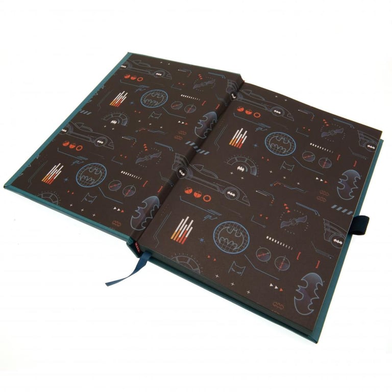 Batman Premium Notebook - Faux Leather A5 Notebook with LED Light Up Logo and Batmobile Detail