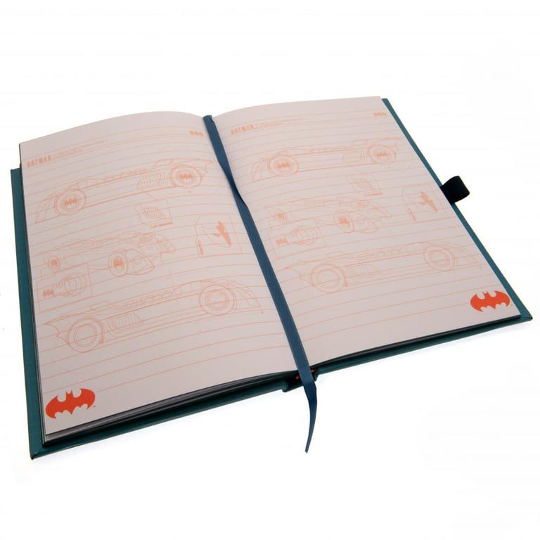 Batman Premium Notebook - Faux Leather A5 Notebook with LED Light Up Logo and Batmobile Detail