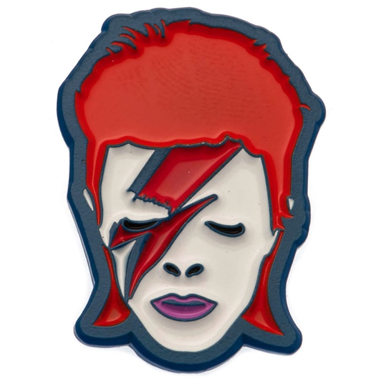 David Bowie Ziggy Stardust Enamel Pin Badge - Rubber Push Fixing
