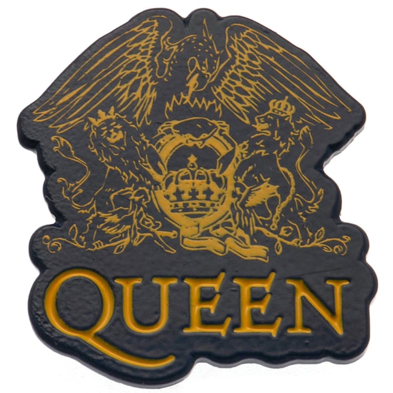 Queen Enamel Pin Badge - Detailed Queen Logo on Rubber Push Fixing