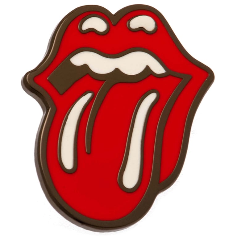 The Rolling Stones Hot Lips Enamel Pin Badge with Rubber Push Fixing