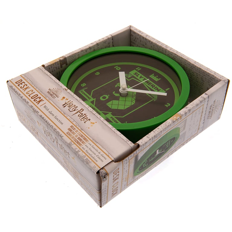 Harry Potter Slytherin Desktop Clock - Modern Quartz Movement & Alarm Function