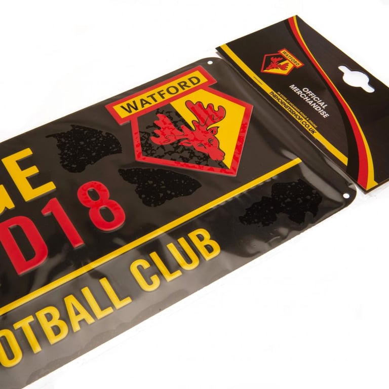 Watford FC Colour Street Sign - Gloss Finish Metal Wall Sign