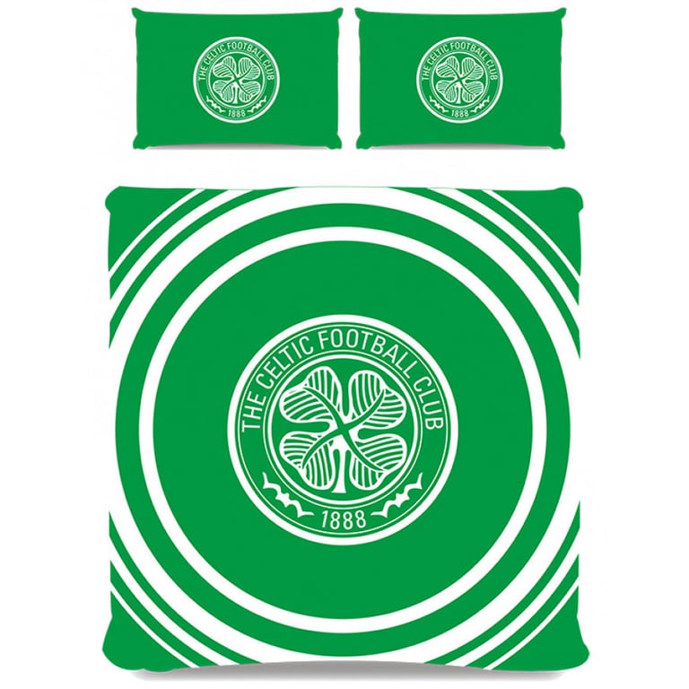 Celtic FC Pulse Double Duvet Set - Reversible Club Crest Design, Machine Washable