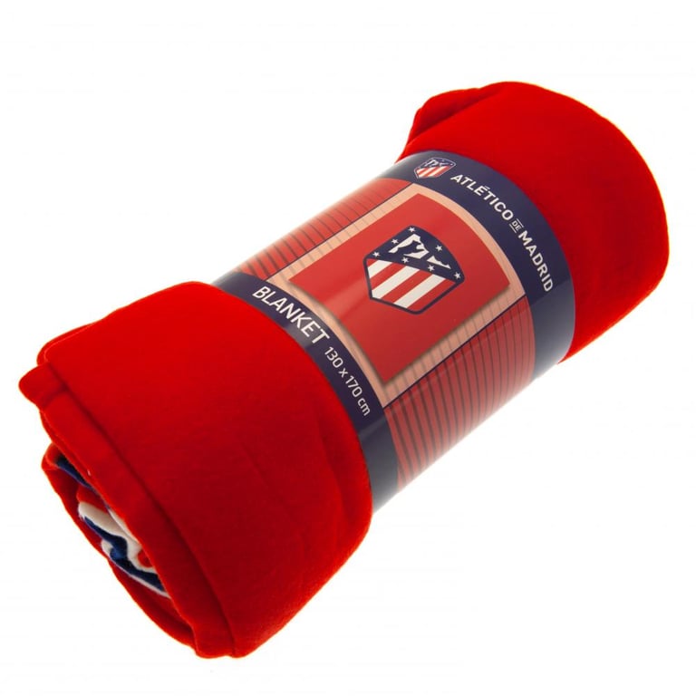 Atletico Madrid FC Vibrant Red Classic Fleece Blanket - Soft Warm Club Crest Design