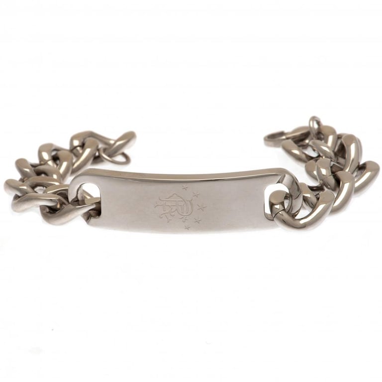 Rangers FC Heavy Design Stainless Steel Chain Club Crest Bracelet