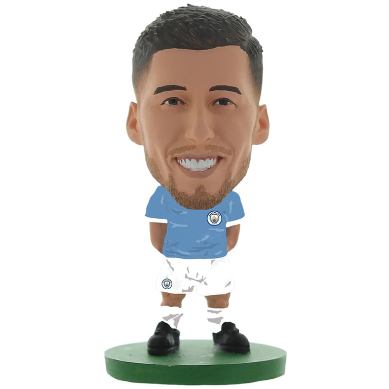 Manchester City FC Ruben Dias Soccerstarz Collectable Figure - 5cm Tall in Classic Home Kit on Green Base