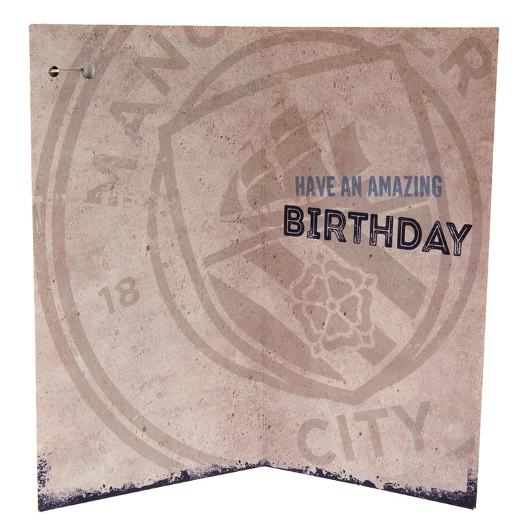 Manchester City FC Colourful Birthday Card and Badge Set