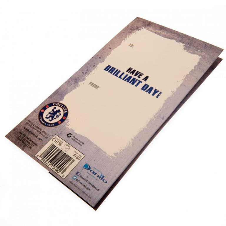Chelsea FC The Blues Birthday Card - Graphic Design and Crest Featuring Message Inside