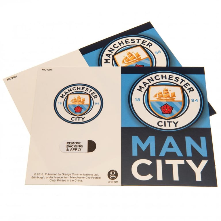 Manchester City FC Crest Gift Wrap - Vibrant Blue Wrap with 2 City Crests and Tags