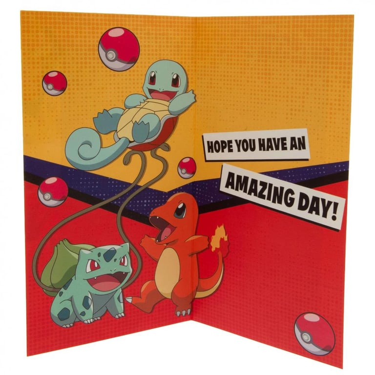 Pokmon Birthday Card - Colourful Pikachu & Friends Design