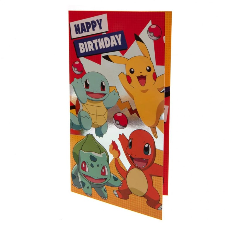 Pokmon Birthday Card - Colourful Pikachu & Friends Design