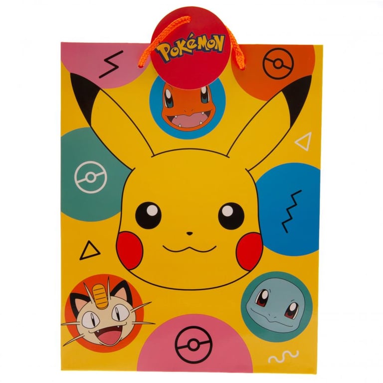 Pokmon Multi-Colour Medium Gift Bag with Vibrant Character Images and Woven Handles
