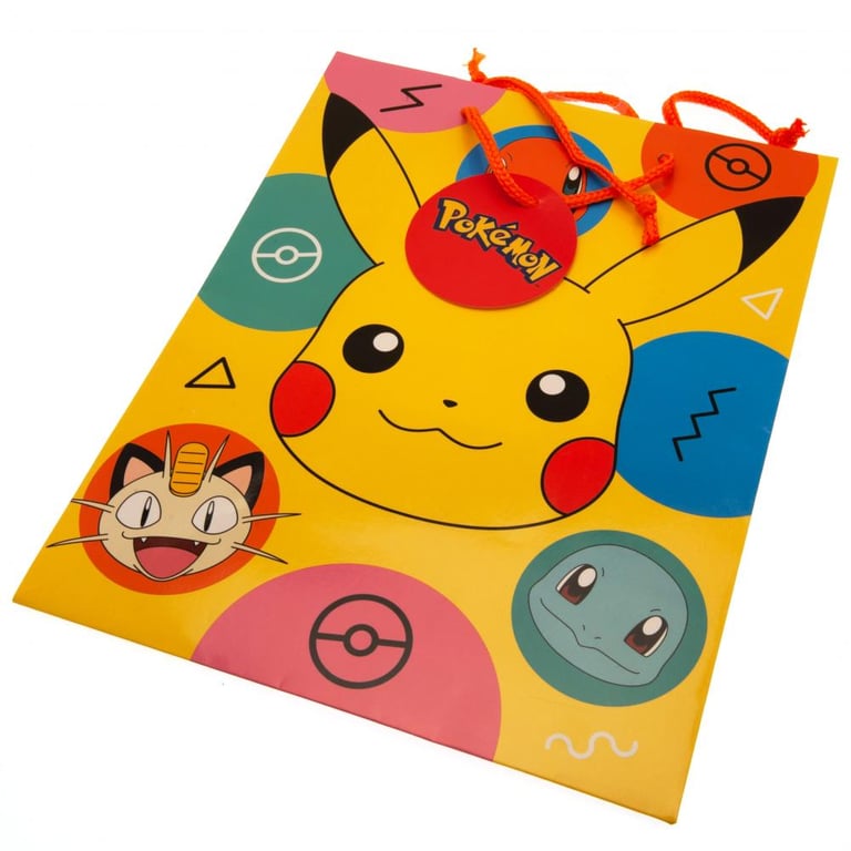 Pokmon Multi-Colour Medium Gift Bag with Vibrant Character Images and Woven Handles