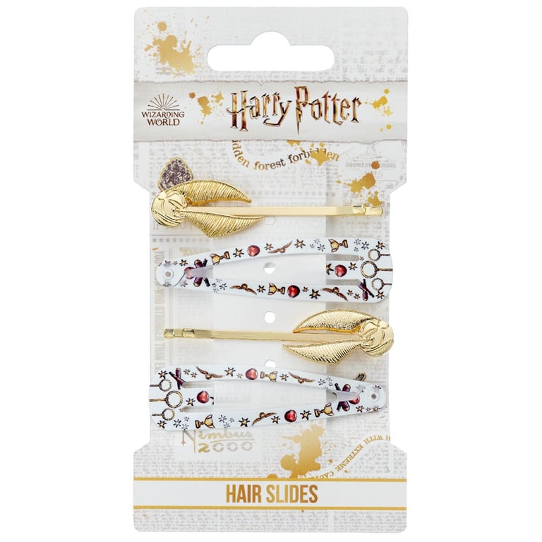 Harry Potter Golden Snitch Hair Clips - Premium Quidditch Pattern Hair Slides & Accessories