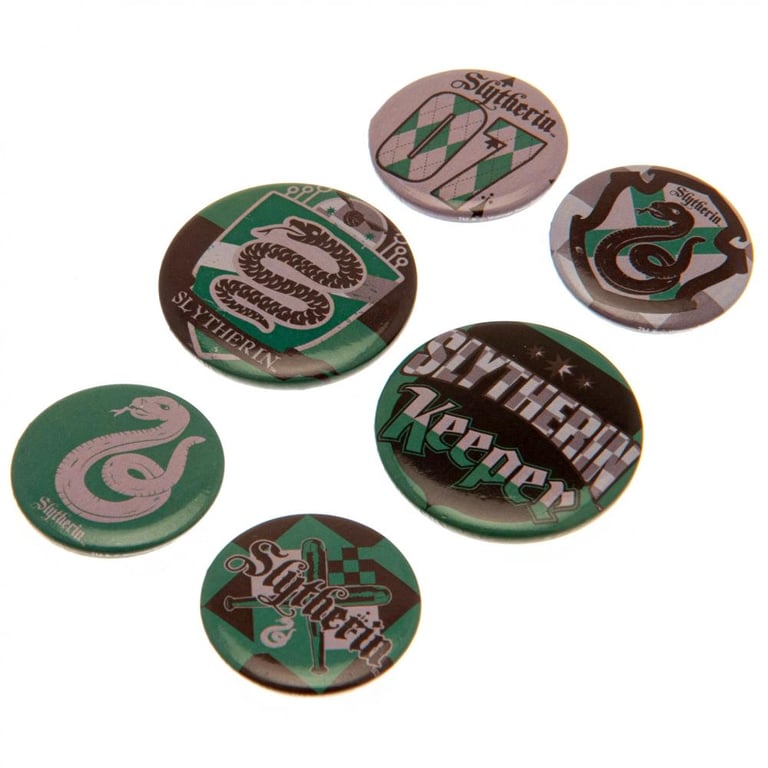 Harry Potter Slytherin Button Badge Set - School Bag Accessory and Clothing Decoration