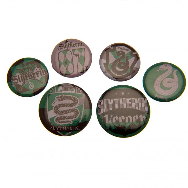 Harry Potter Slytherin Button Badge Set - School Bag Accessory and Clothing Decoration