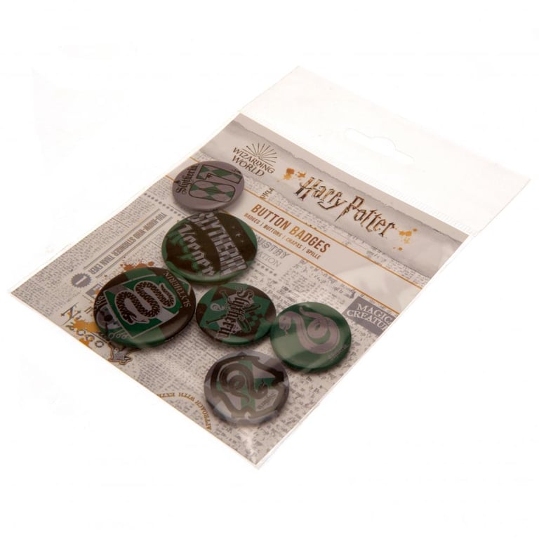 Harry Potter Slytherin Button Badge Set - School Bag Accessory and Clothing Decoration
