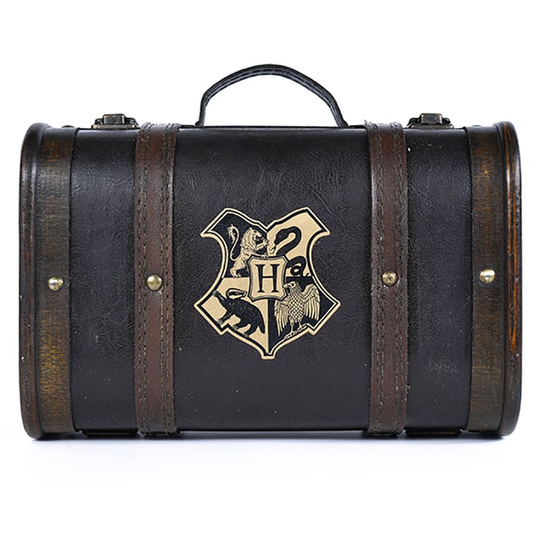 Harry Potter Premium Gift Set - Wooden Hogwarts Trunk with Thermal Bottle & Luxe Accessories