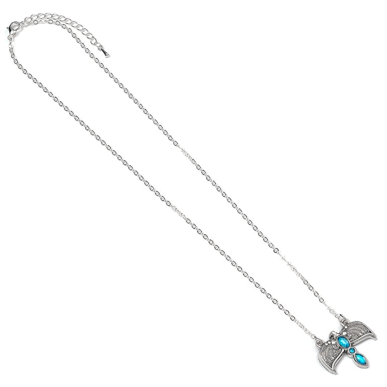 Harry Potter Silver Plated Diadem Necklace - Blue Crystal Link Chain Charm Accessory