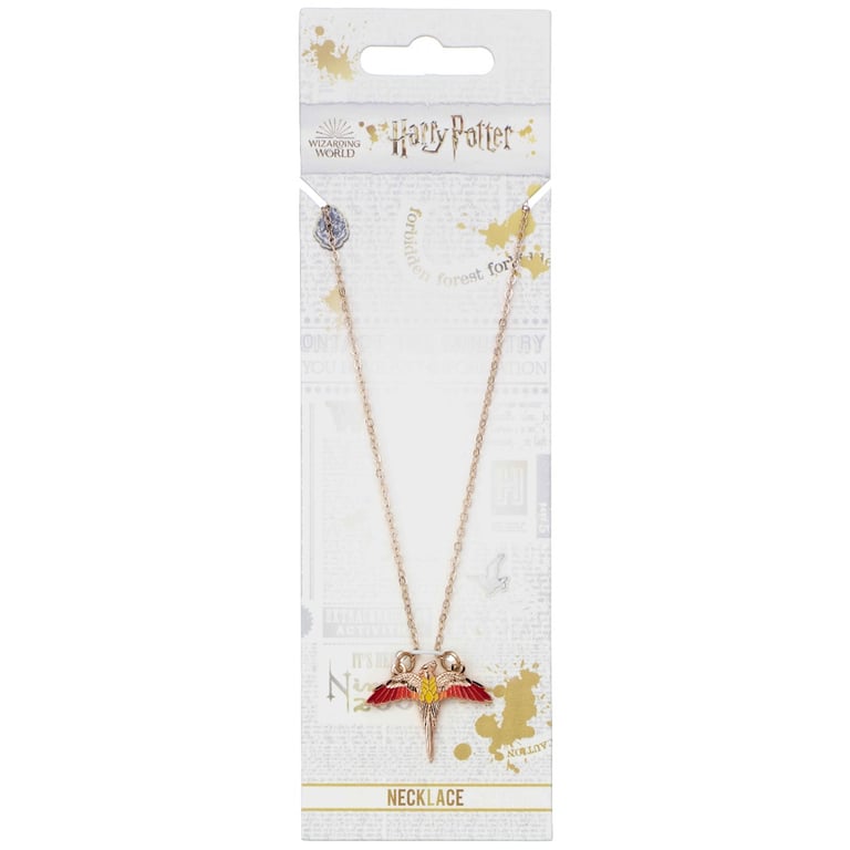 Harry Potter Fawkes Rose Gold Plated Charm Necklace