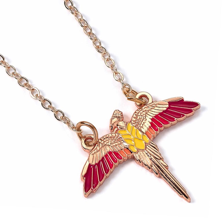 Harry Potter Fawkes Rose Gold Plated Charm Necklace