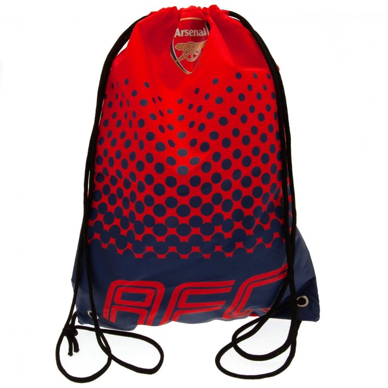 Arsenal FC Fade Design Drawstring Gym Bag - Wipe Clean Polyester