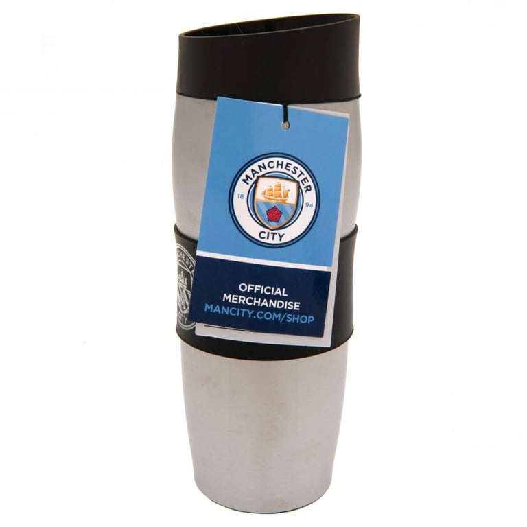 Manchester City FC Executive Thermal Mug - 24hr Temperature Control & Silver Finish