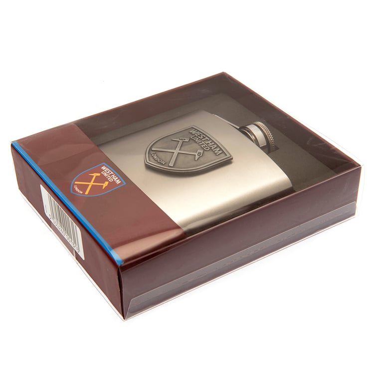 West Ham United FC 6oz Stainless Steel Stadium Flask with Antique Badge