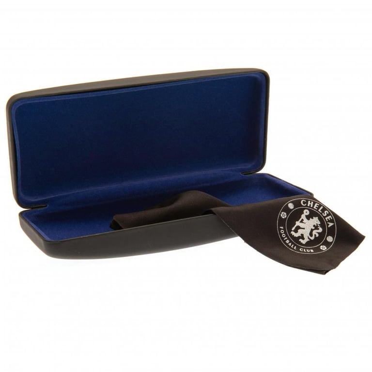 Chelsea FC Black Debossed Glasses and Sunglasses Case with Lens Cloth