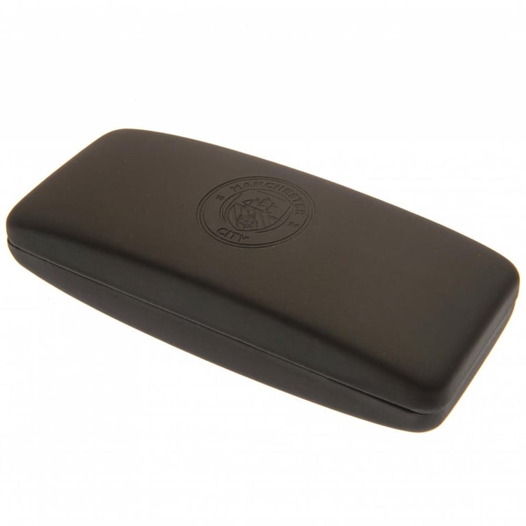 Manchester City FC Black Debossed Glasses Case with Club Crest Lens Cloth
