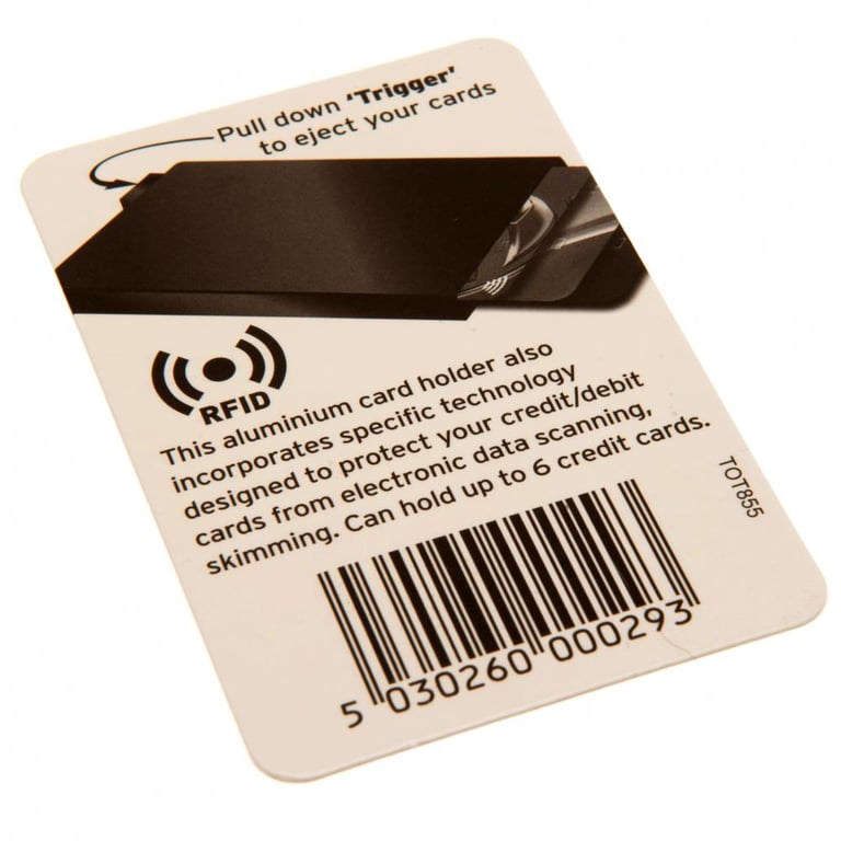 Tottenham Hotspur FC RFID Aluminium Card Case - 6-Card Holder with Anti-RFID Protection and Pull Down Trigger