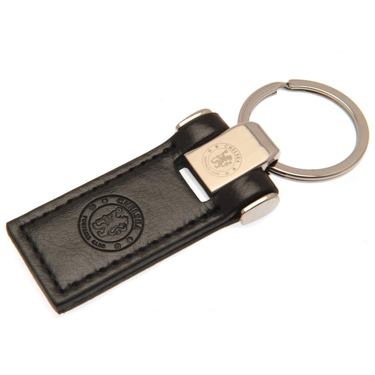 Chelsea FC Executive Leather Key Fob - Metal Keeper Top and Genuine Leather Design