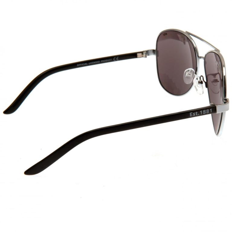 Wales RU Aviator Sunglasses - Silver Rimmed Mirrored Lens Shades with Club Crest