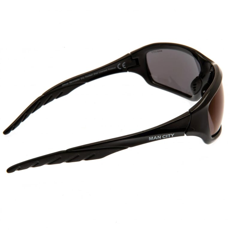 Manchester City FC Black Wrap Style Adult Sunglasses with Club Crest