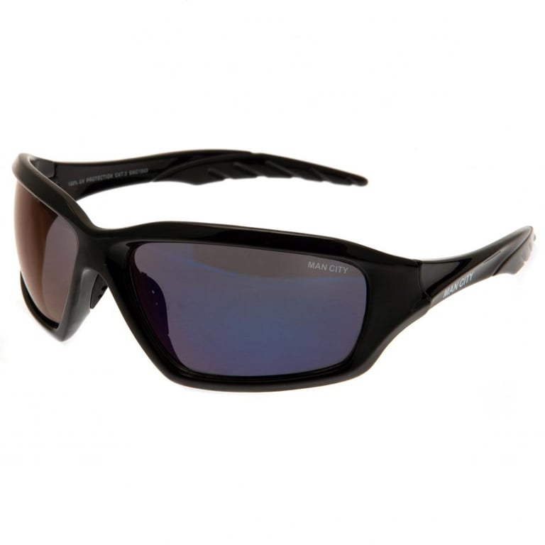 Manchester City FC Black Wrap Style Adult Sunglasses with Club Crest