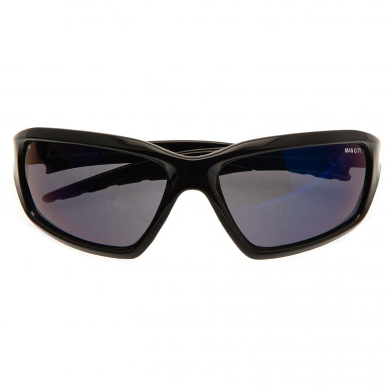 Manchester City FC Black Wrap Style Adult Sunglasses with Club Crest
