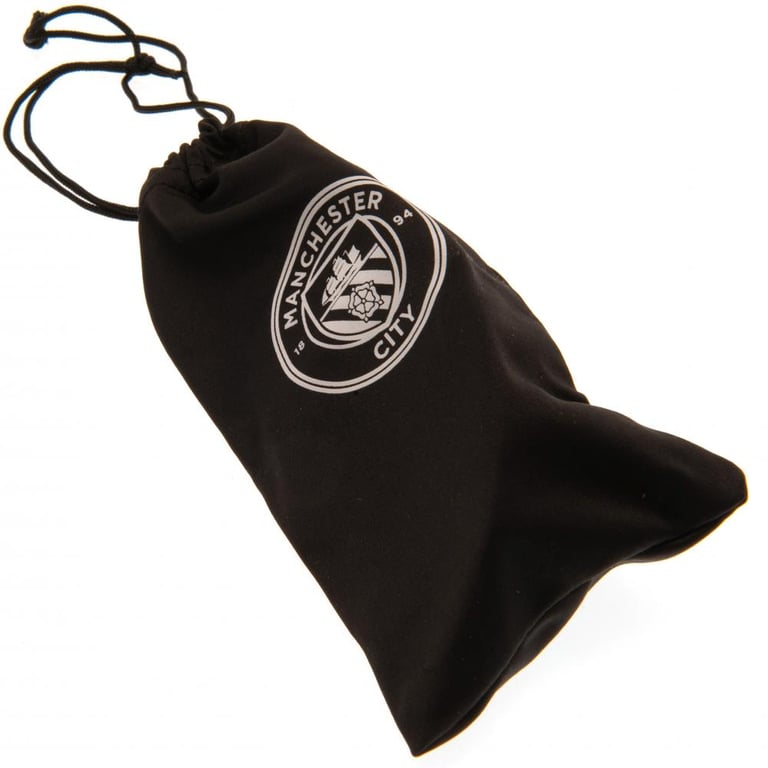 Manchester City FC Black Wrap Style Adult Sunglasses with Club Crest