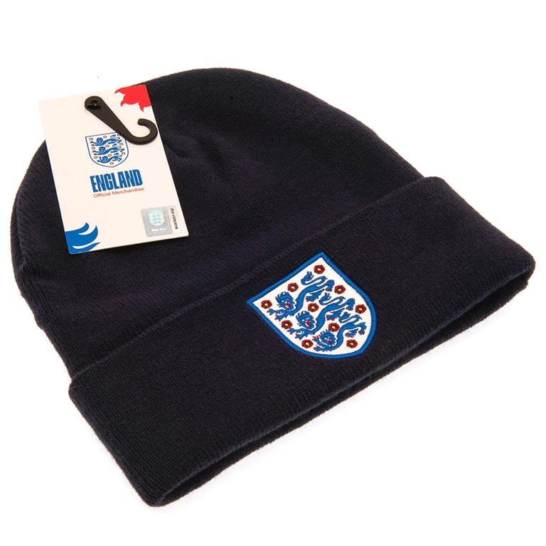 England FA Navy Dome Style Knitted Beanie with Embroidered Crest