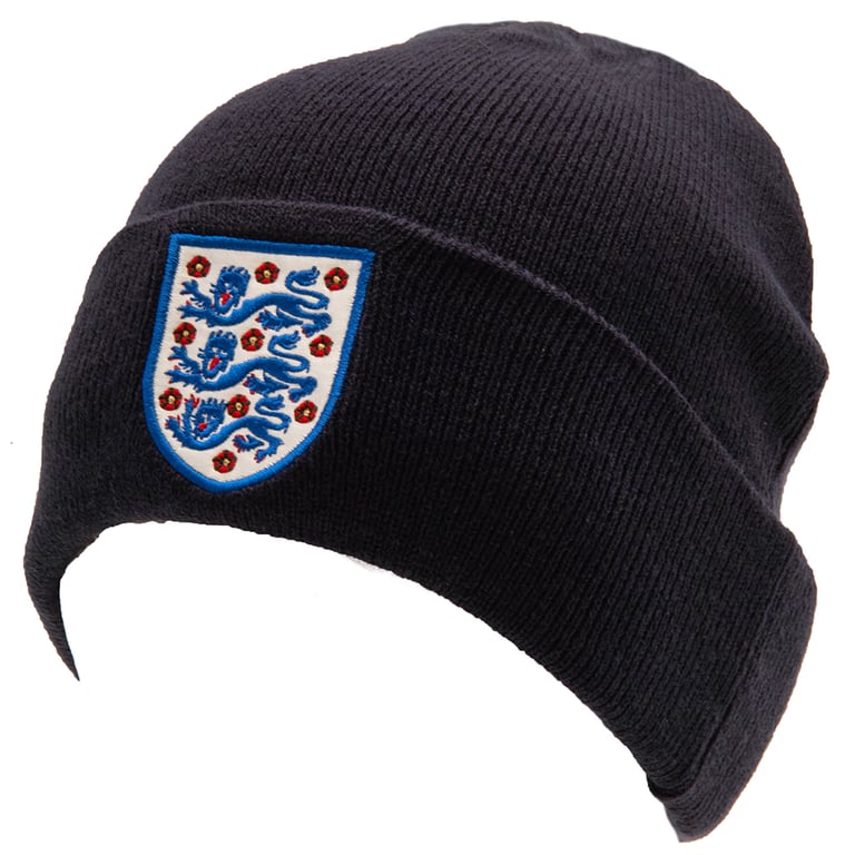 England FA Navy Dome Style Knitted Beanie with Embroidered Crest