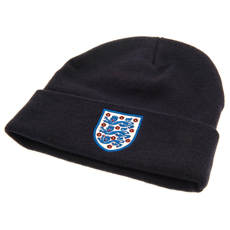 England FA Navy Dome Style Knitted Beanie with Embroidered Crest