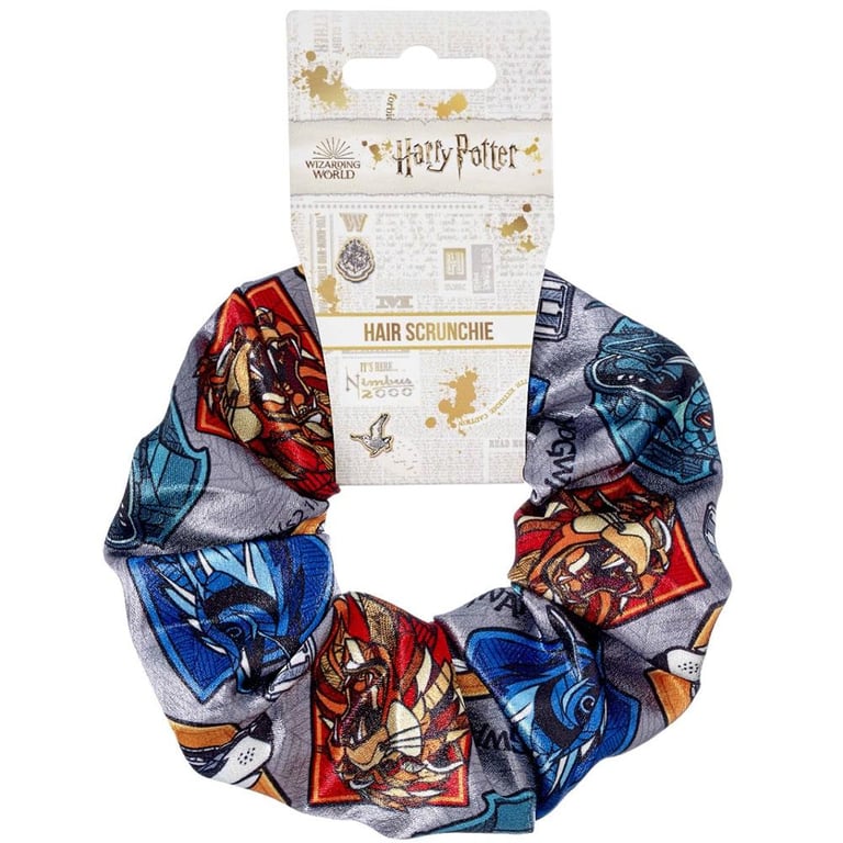 Harry Potter Hogwarts House Crests Satin Hair Scrunchie