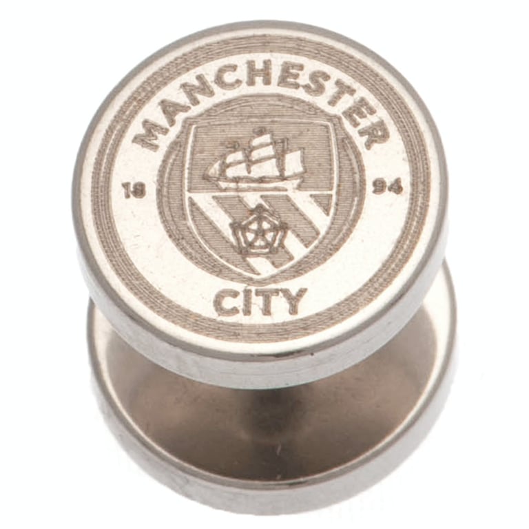 Manchester City FC Stainless Steel Crest Stud Earring