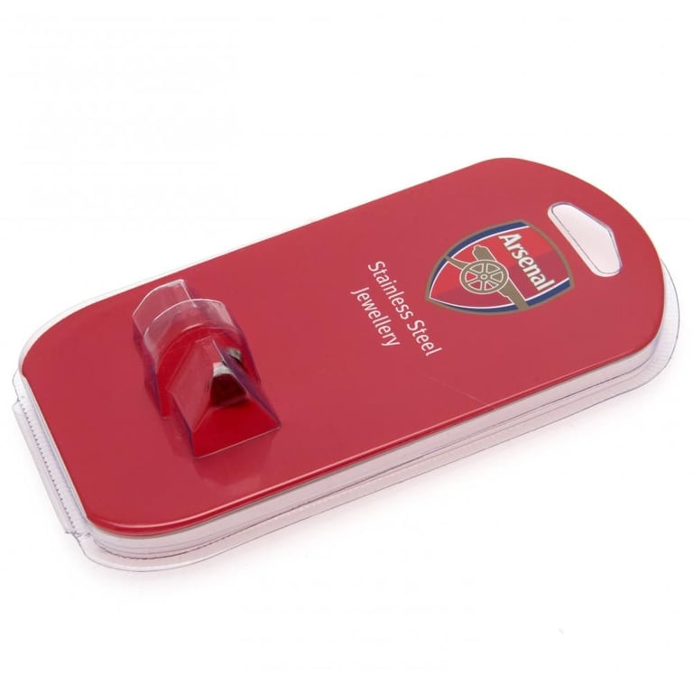 Arsenal FC Stainless Steel Stud Earring with Screw Back Fixing and Laser-Printed Crest Design