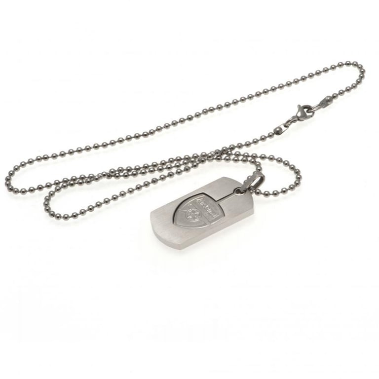 Arsenal FC Stainless Steel Dog Tag with Brushed Satin Finish and Engraved Crest Insert