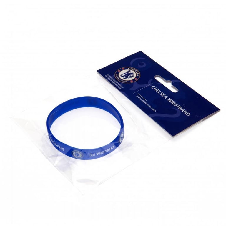 Chelsea FC Silicone Wristband - One Size Fits All Silicone Football Band with Club Crest