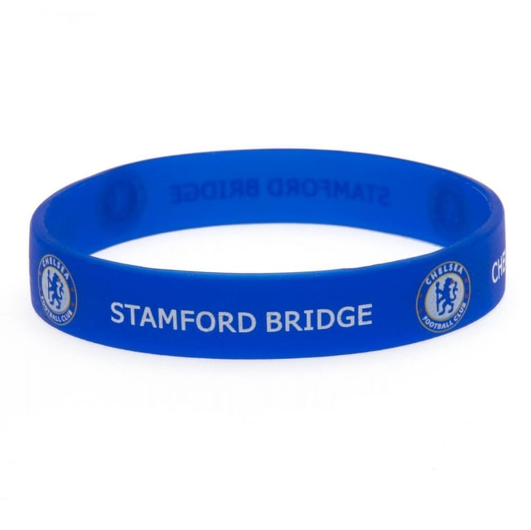 Chelsea FC Silicone Wristband - One Size Fits All Silicone Football Band with Club Crest