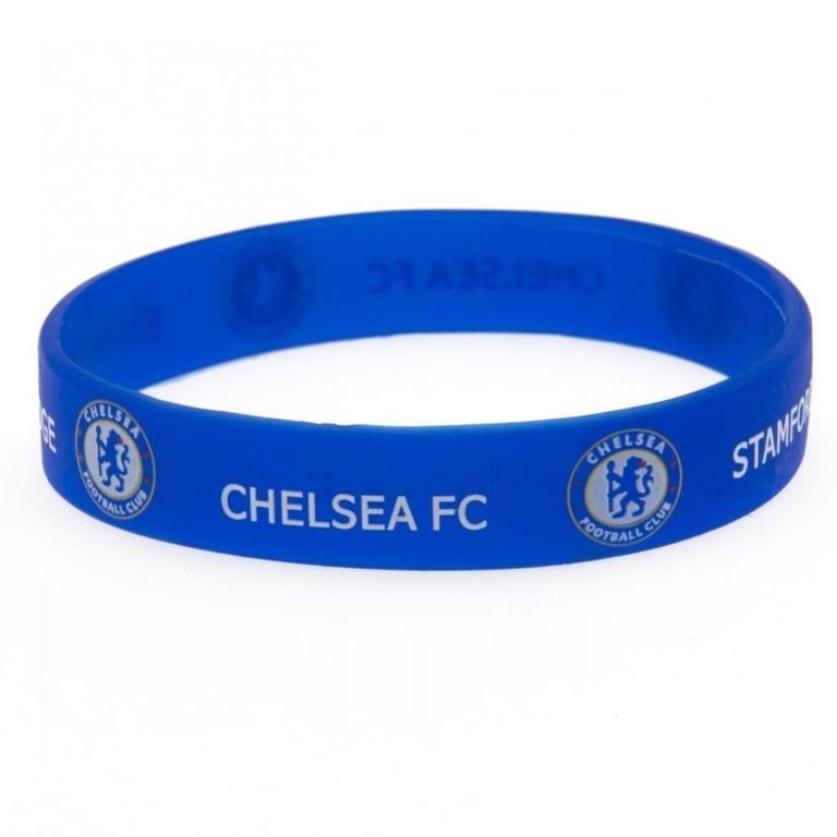 Chelsea FC Silicone Wristband - One Size Fits All Silicone Football Band with Club Crest