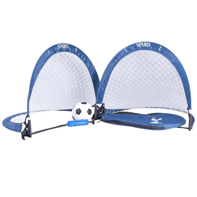 Tottenham Hotspur FC 2-Piece Foldable Garden Goal Set with Hand Pump and Spurs Crest