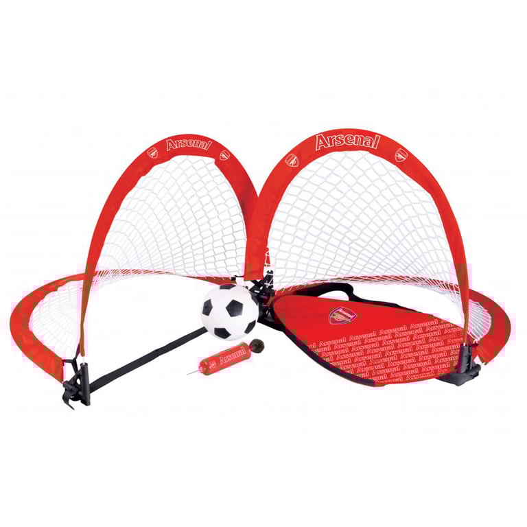 Arsenal FC Skill Goal Set - 2 Foldable Goals with Hand Pump and Carry Bag